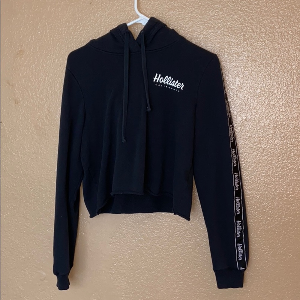 Black Hollister Cropped Hoodie